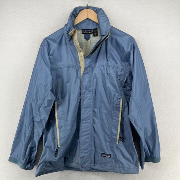 PATAGONIA Rain Jacket Womens XS Refugitive Windbreaker Ripstop Mesh Lined Blue - Picture 2 of 14